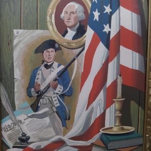 Vtg 1776 Americana Style Paint by Numbers Painting